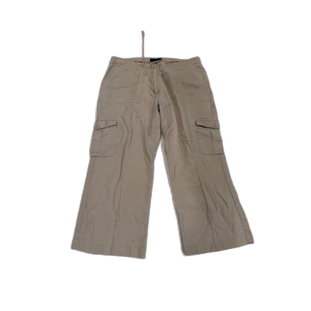 Boden 100% Linen Cropped Cargo Pants Size 14R